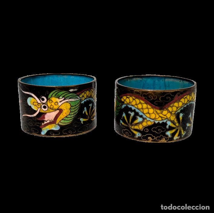 C&aacute;mara de fotos: Aros para servilletas de cloisonn&eacute;, China, Primera Rep&uacute;blica China (1911-1949)