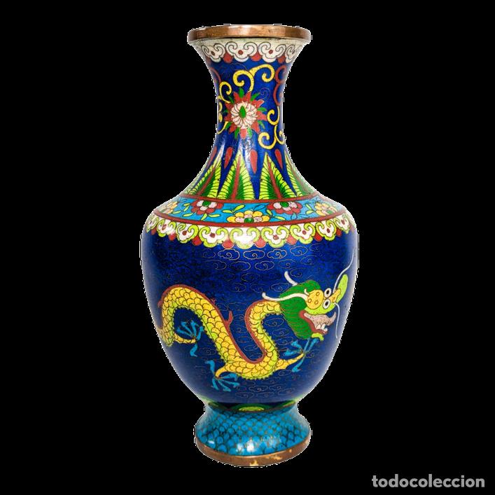 C&aacute;mara de fotos: Jarr&oacute;n de Cloisonn&eacute; dragones, China, Primera Rep&uacute;blica China (1911-1949)