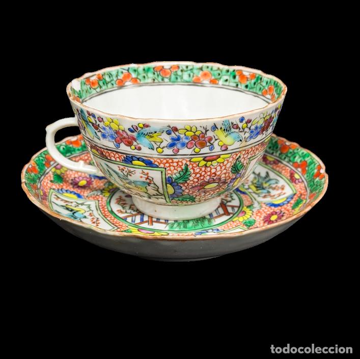 C&acirc;maras de fotos: Taza con platillo chinoiserie, Francia c.1900