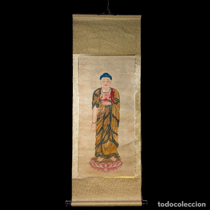 C&acirc;maras de fotos: Pergamino de Xilograf&iacute;a de Buda Gautama Chino, Escuela China s.XX