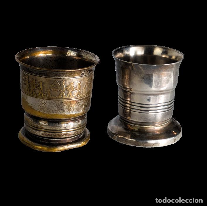 C&acirc;maras de fotos: Pareja de Vasos Franceses Ba&ntilde;ados en Plata c.1900