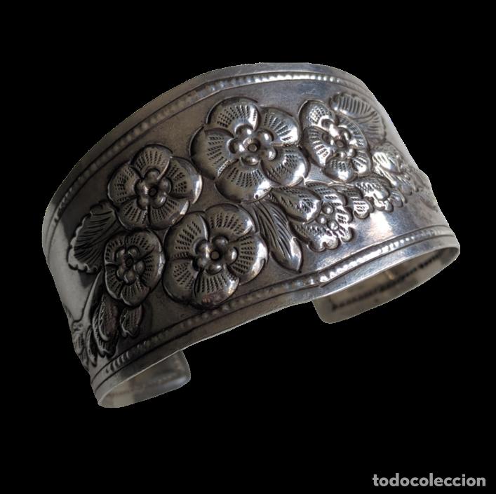 C&acirc;maras de fotos: Brazalete de plata 925 mexicana con flores