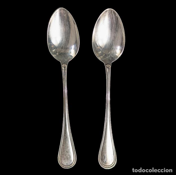 C&aacute;mara de fotos: Pareja de cucharas de postre de plata 800 45g