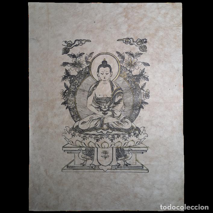 Fotokamera: Grabado Nepal Papel Lokta c.1970