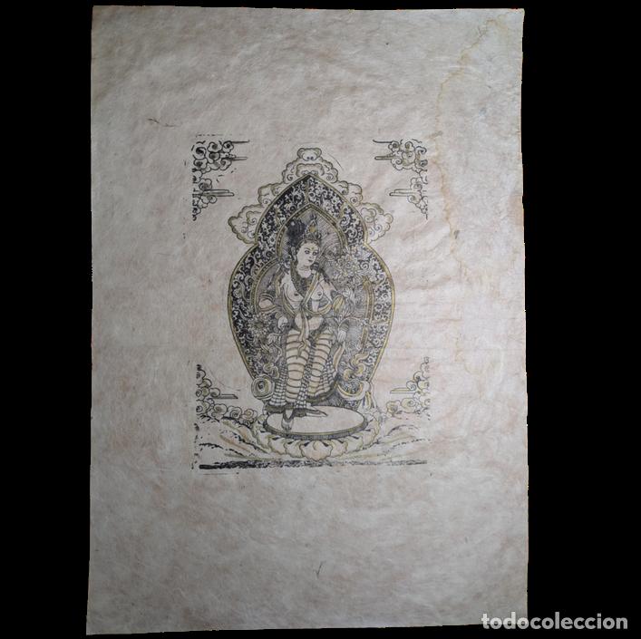 Fotokamera: Grabado Nepal Papel Lokta c.1972
