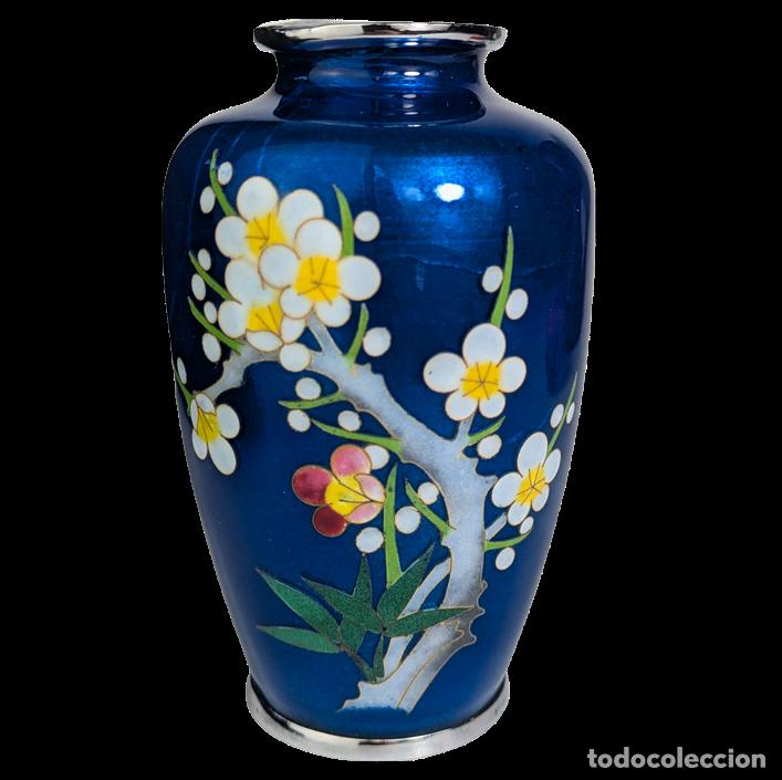 C&aacute;mara de fotos: Jarr&oacute;n Ando Jubei Cloisonn&eacute; Japon&eacute;s Tomei Shippo, principios s.XX