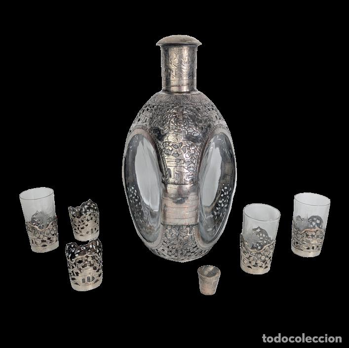 C&aacute;mara de fotos: Set de Whisky Escoc&eacute;s de Haig Haig Plata Vietnamita c.1930