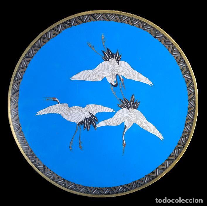 C&aacute;mara de fotos: Enorme Plato 45cm Cloisonn&eacute; Japon&eacute;s periodo Meiji (1868-1911)
