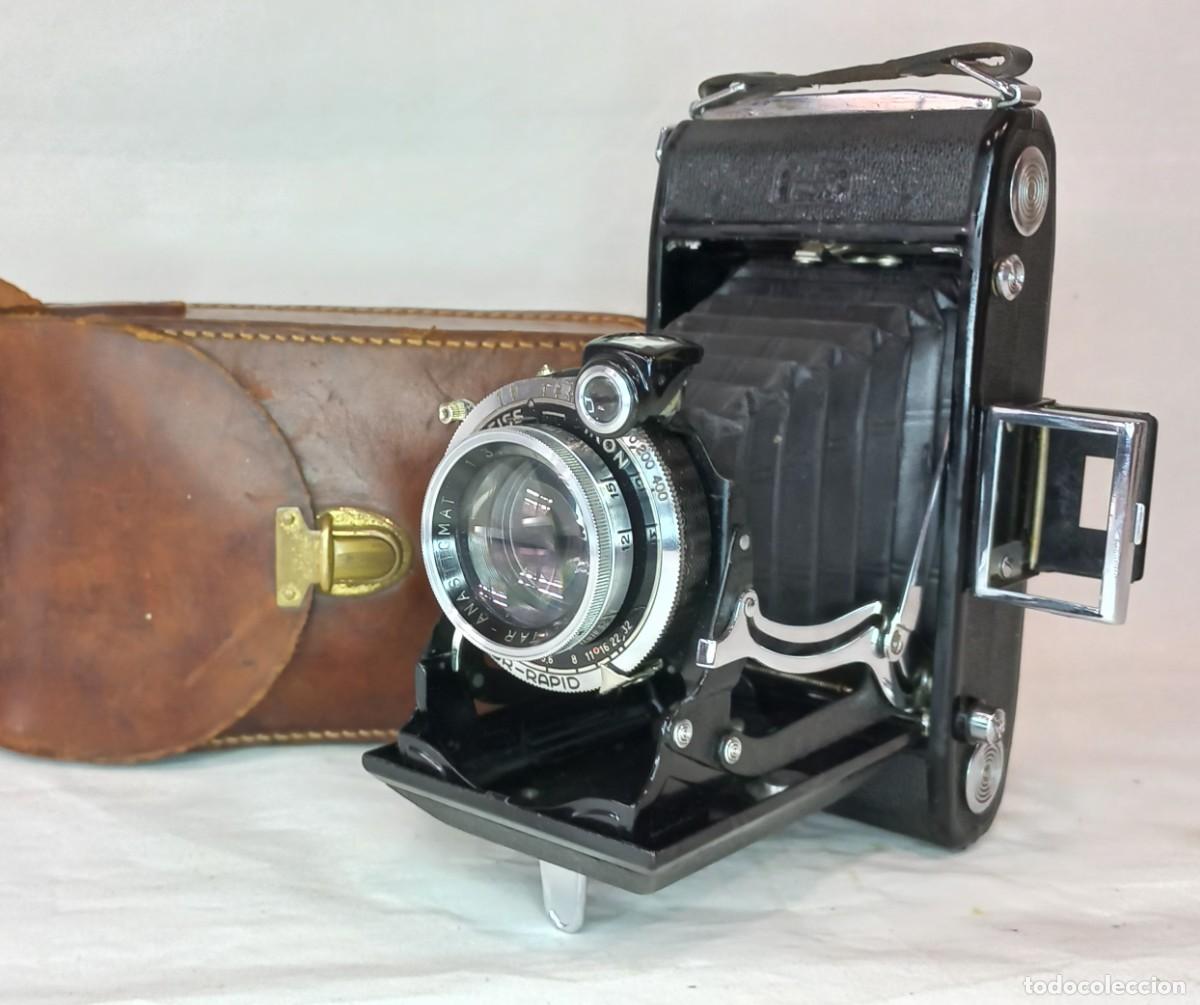 C&aacute;mara de fotos: CAMARA FOTOGRAFICA TIPO FUELLE CON SU FUNDA , ZEISS IKON , CON OBTURADOR COMPUR RAPID - ALEMANIA A&Ntilde;O