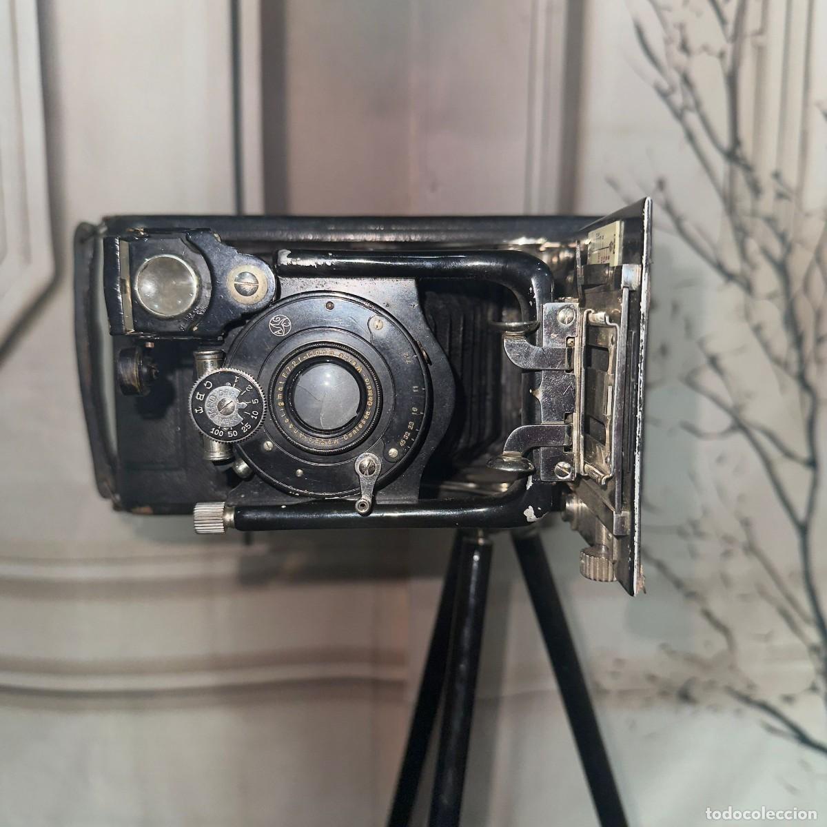C&aacute;mara de fotos: C&aacute;mara anal&oacute;gica de placas y fuelle plegable de la d&eacute;cada de 1920