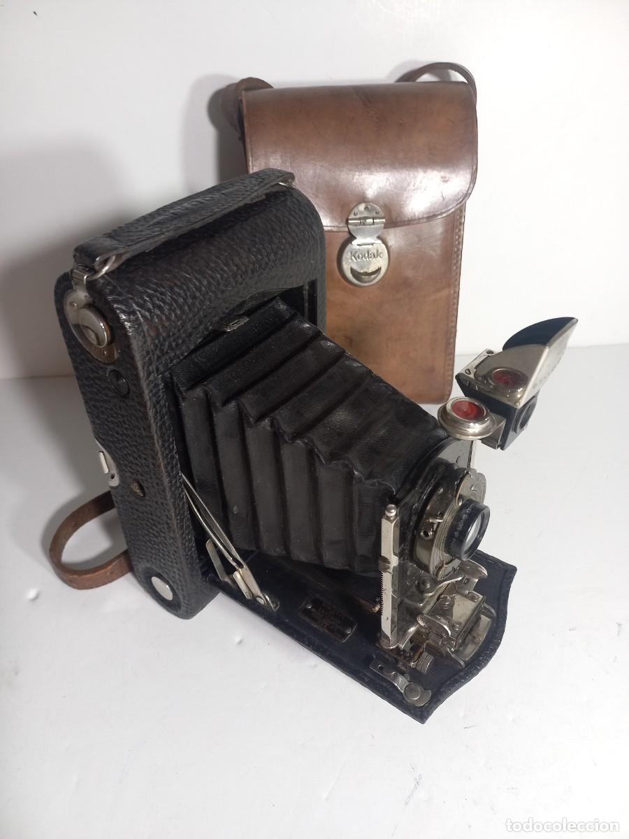 C&aacute;mara de fotos: BELL&Iacute;SIMA C&Aacute;MARA FOLDING POCKET KODAK N&ordm;3 MODEL G CON FUNDA Y NIVEL+500&euro; +115 A&Ntilde;OS DE MUSEO RARA