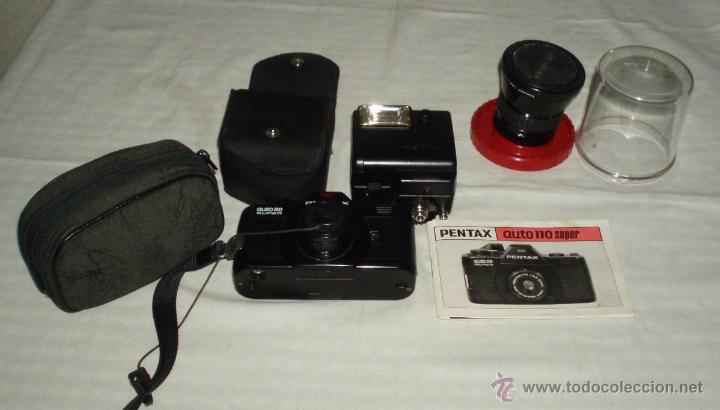 C&aacute;mara de fotos: camara pentax auto super 110 funda camara y funda flash - Foto 1