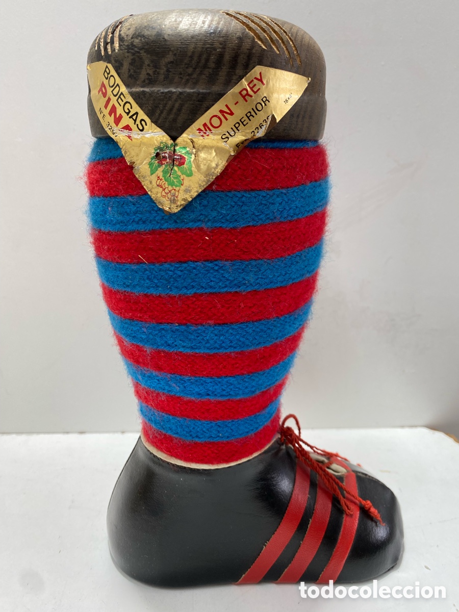 C&aacute;mara de fotos: BOTELLA ANTIGUA BOTA DE p CON ESCUDO DEL BAR&Ccedil;A - Foto 3
