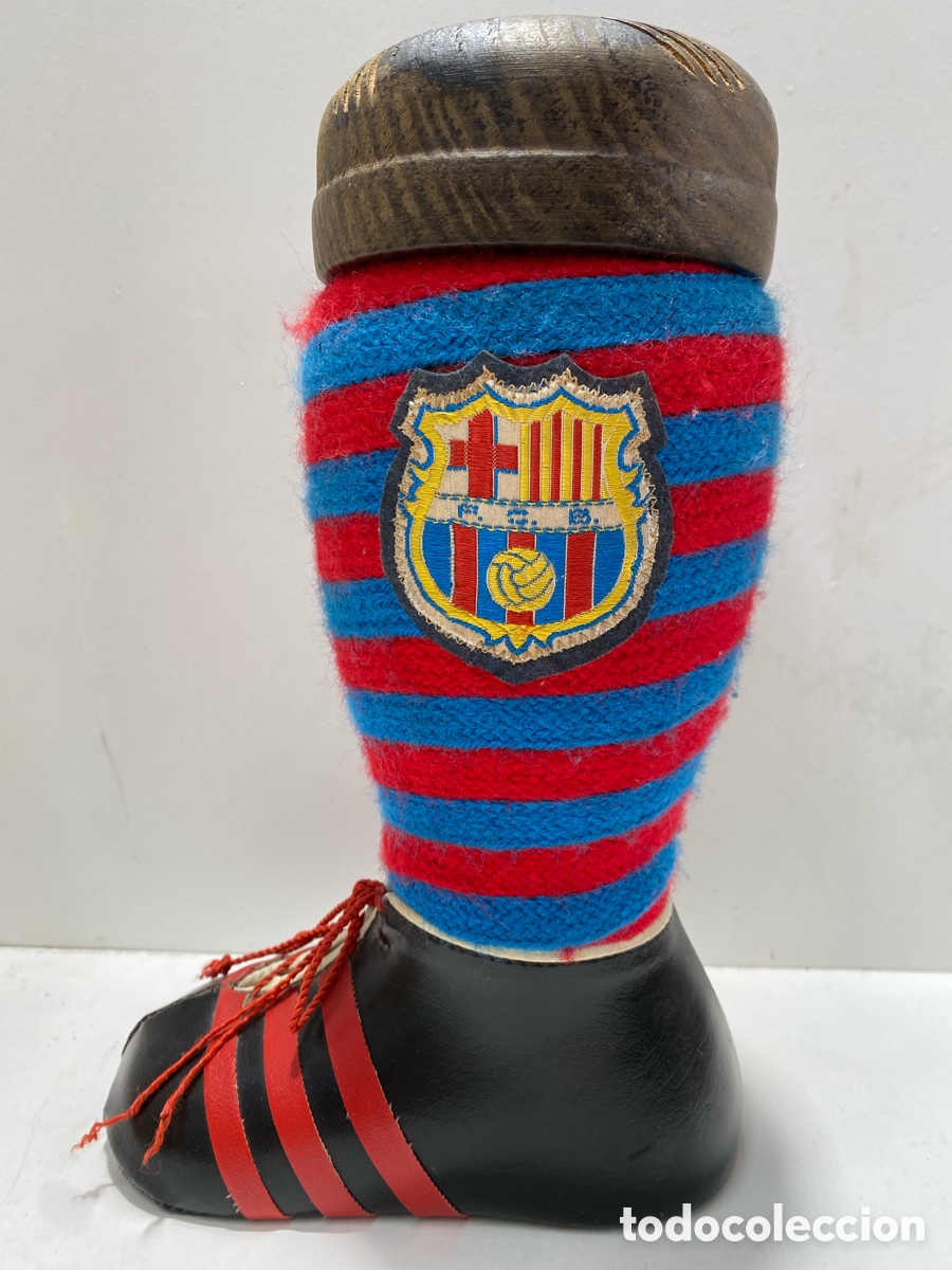 C&aacute;mara de fotos: BOTELLA ANTIGUA BOTA DE p CON ESCUDO DEL BAR&Ccedil;A - Foto 1
