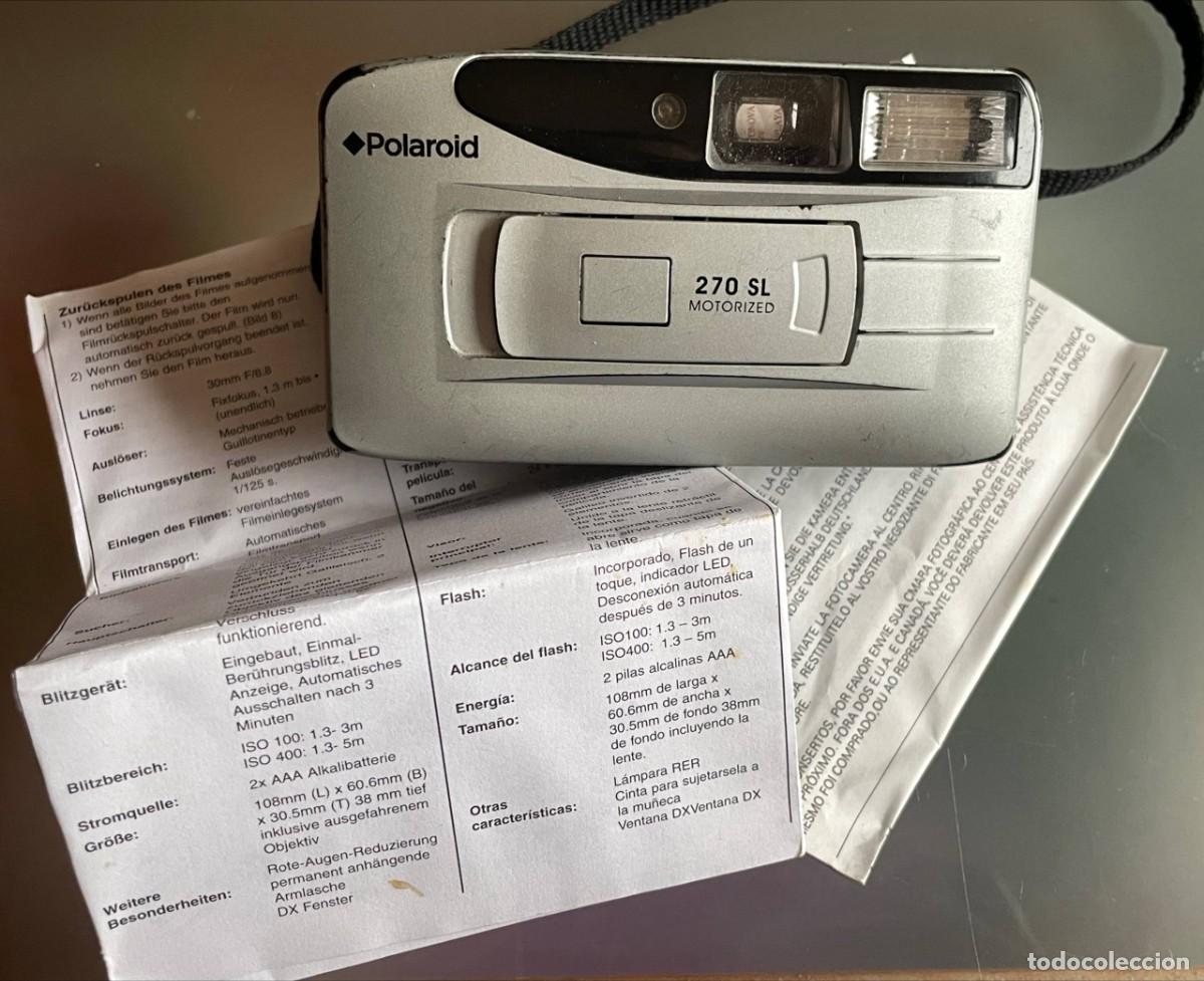 C&aacute;mara de fotos: C&aacute;mara motorizada Polaroid 270 SL.