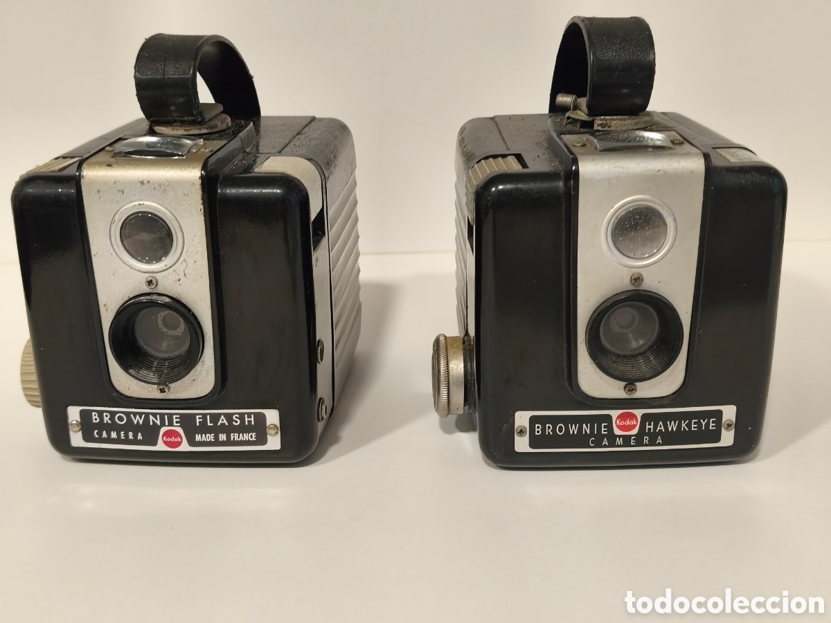 C&aacute;mara de fotos: 2 c&aacute;maras, Kodak Brownie Flash y Hawkeye