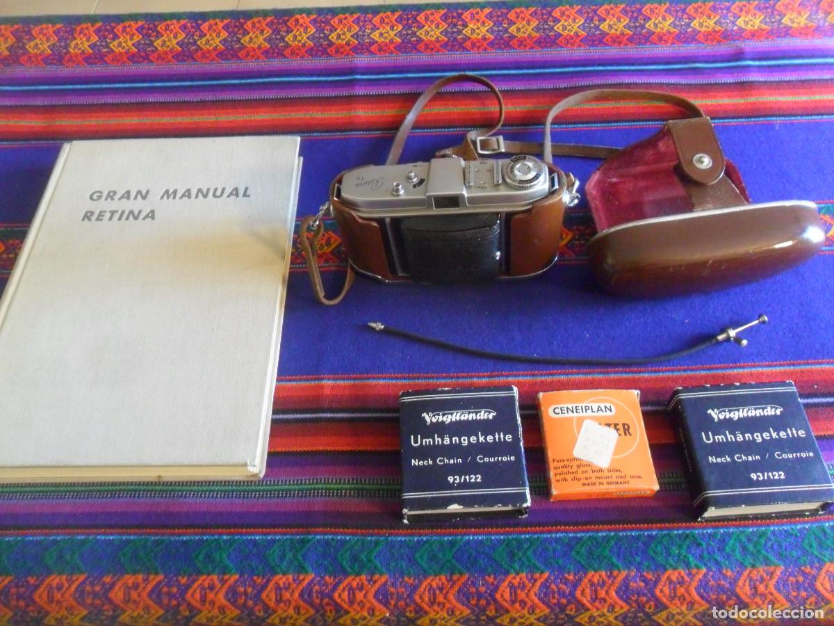 C&aacute;mara de fotos: C&Aacute;MARA KODAK RETINA IB CON FUNDA, FILTROS CENEIPLAN OMAG FILTER, EXPOS&Iacute;METRO POPULAR Y GRAN MANUAL.