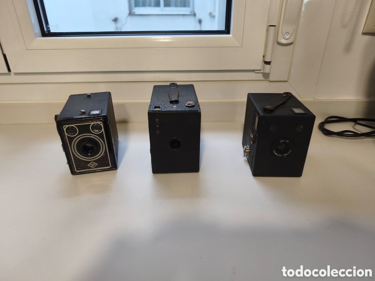 C&aacute;mara de fotos: Lote de tres c&aacute;maras de caja