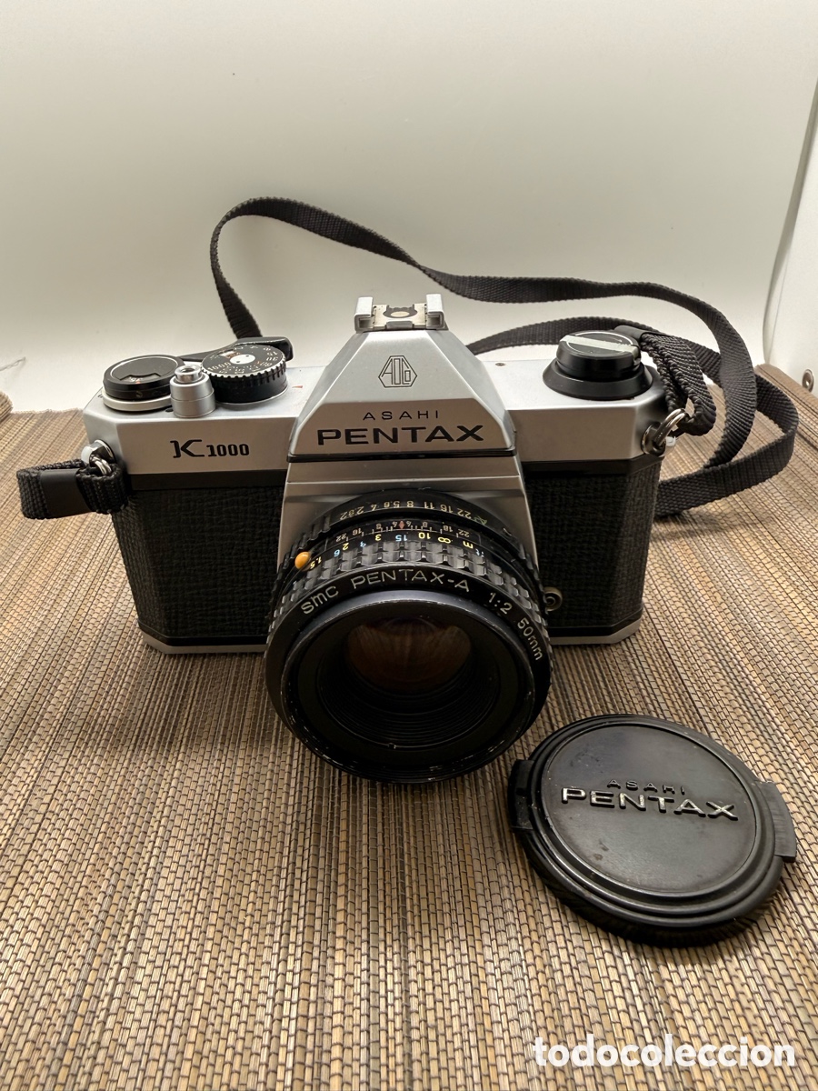 C&aacute;mara de fotos: Pentax K1000 Plata (Funcionando) + SMC Pentax-A 50mm f/2 y Tapa Original. &iexcl;La Leyenda Mec&aacute;nica!