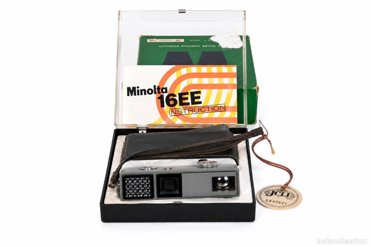 C&aacute;mara de fotos: Minolta 16 EE con caja e instrucciones originales | C&aacute;mara subminiatura vintage