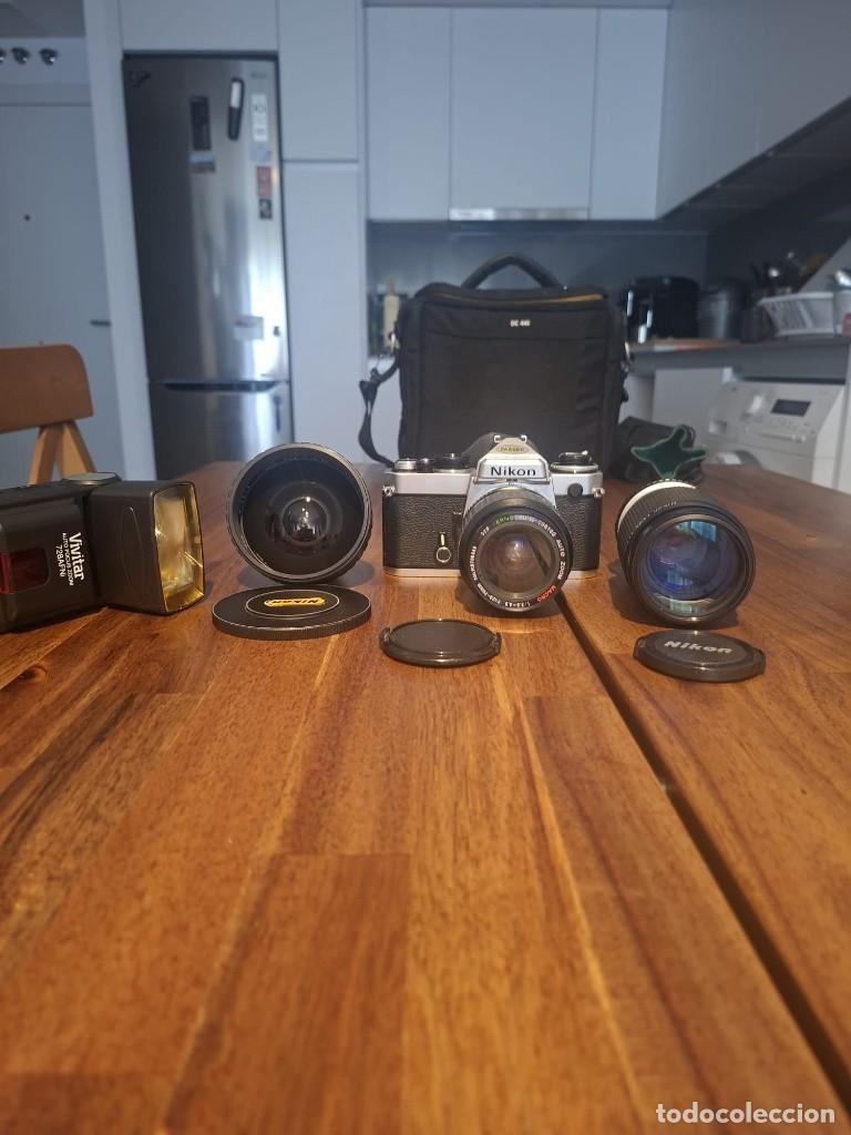 C&aacute;mara de fotos: Lote Fotograf&iacute;a Anal&oacute;gica Vintage Nikon + Objetivos (Sigma / Series E)