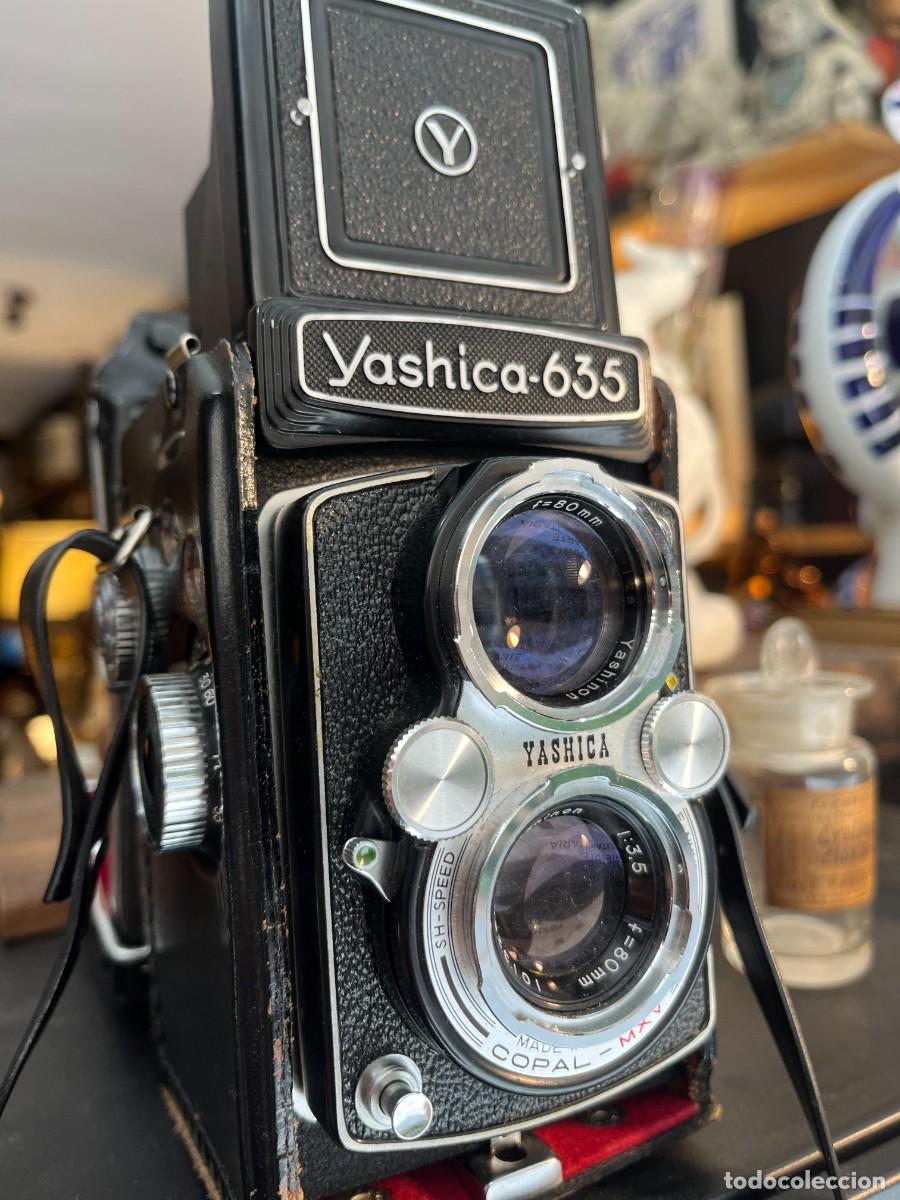 C&aacute;mara de fotos: C&aacute;mara Yashica 635 TLR de formato medio con funda original Jap&oacute;n vintage