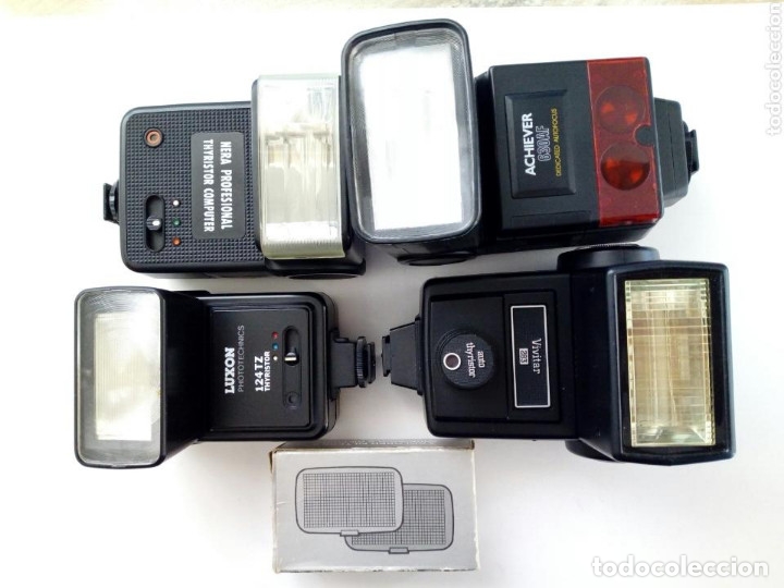 lote 4 flashes para cámaras analógicas - flash - Comprar Objetivos y