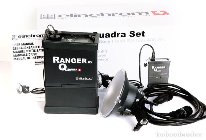 C&aacute;mara de fotos: ELINCHROM KIT FLASH PORTATIL RANGER RX QUADRA ASYMMETRIC-GENERADOR+FLASH ANULAR+ANTORCHA+ 2 BATERIAS