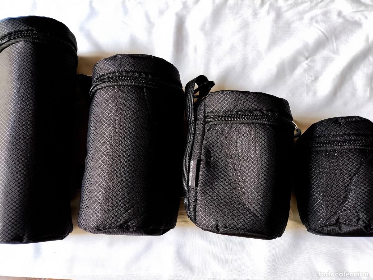 C&aacute;mara de fotos: CUATRO ESTUCHES ACOLCHADOS DE TAMA&Ntilde;OS DISTINTOS PARA OBJETIVOS DSLR - NUEVOS, NUNCA USADOS