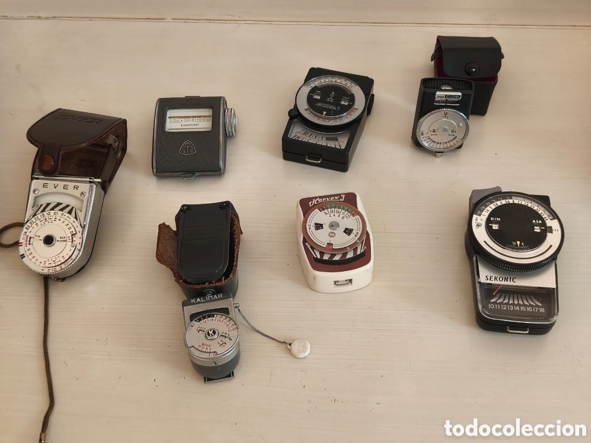 C&aacute;mara de fotos: Lote de 7 fot&oacute;metros