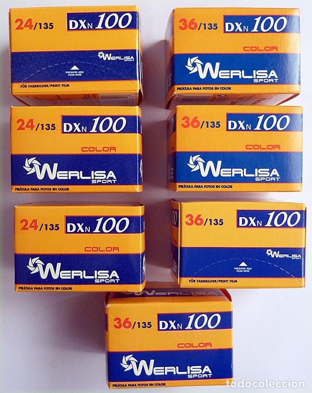C&aacute;mara de fotos: LOTE DE SIETE CARRETES CADUCADOS WERLISA DXN 100 - CAJAS SIN ABRIR - 2009