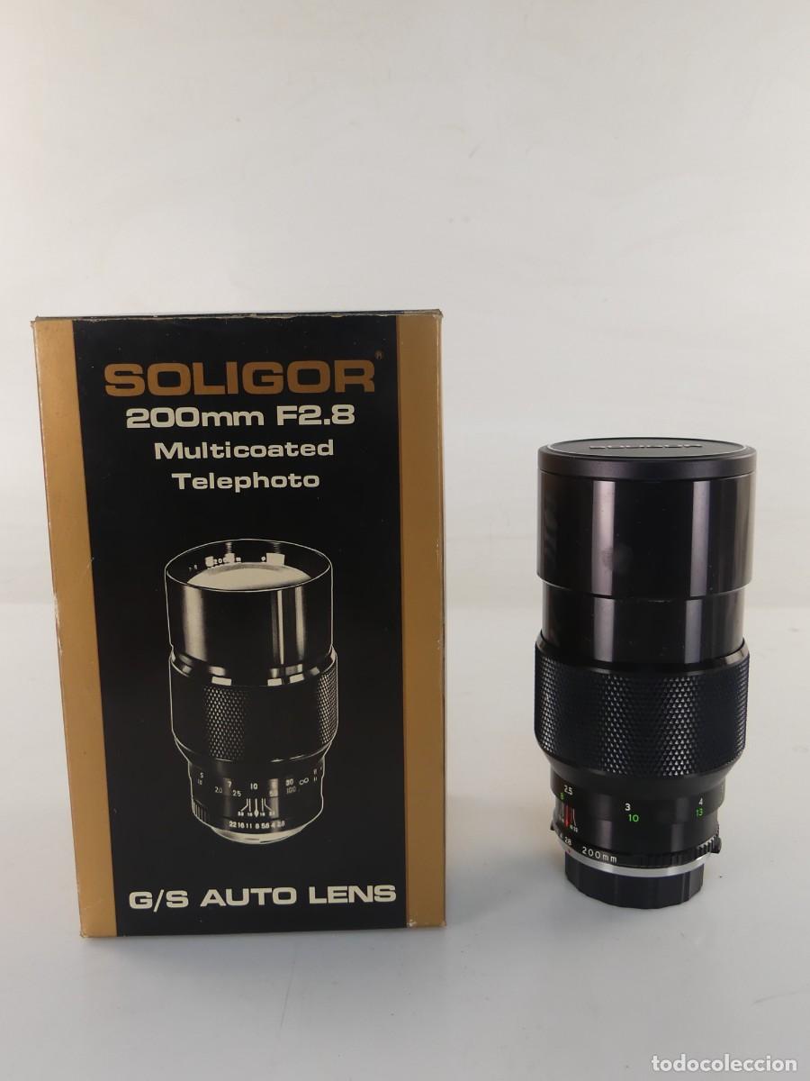 C&aacute;mara de fotos: OBJETIVO MARCA SOLIGOR 200 MM F2,8 AUTO LENS CON CAJA ORIGINAL
