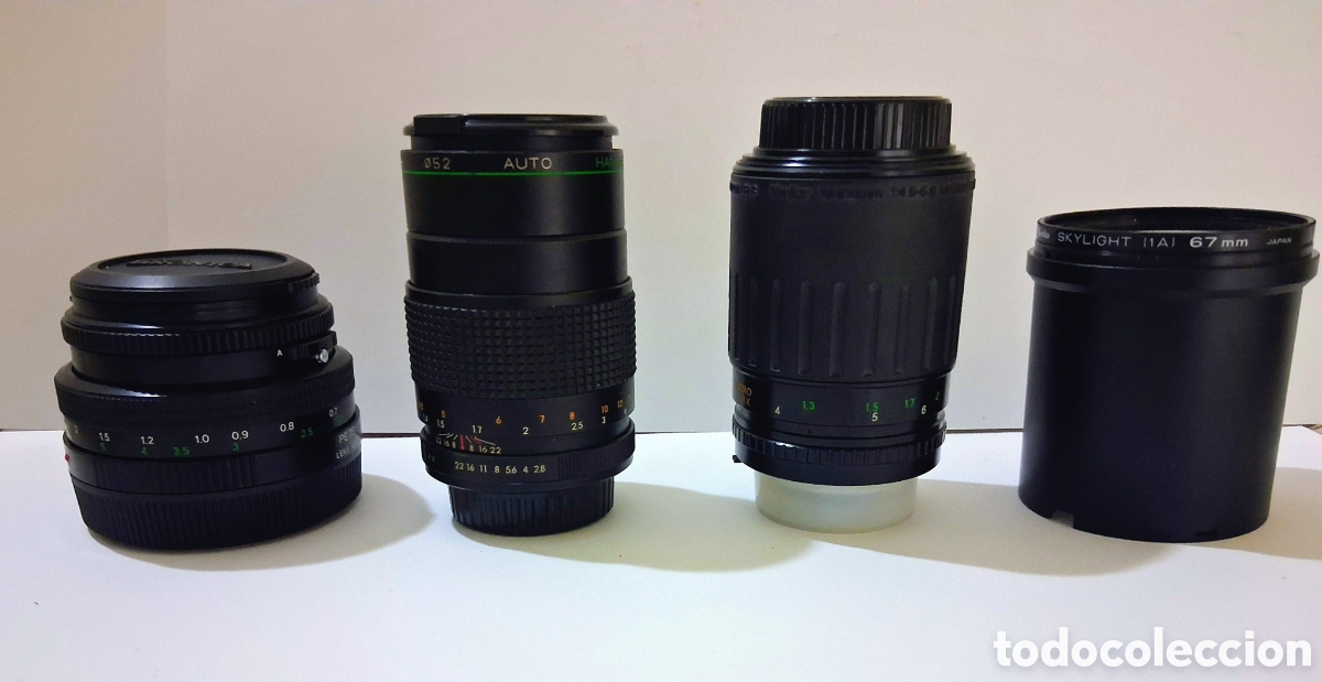 C&aacute;mara de fotos: Lote de 4 Objetivos para Reparar / Despiece (Leica, Zenza Bronica, Vivitar y Hanimex) - Con Hongos,