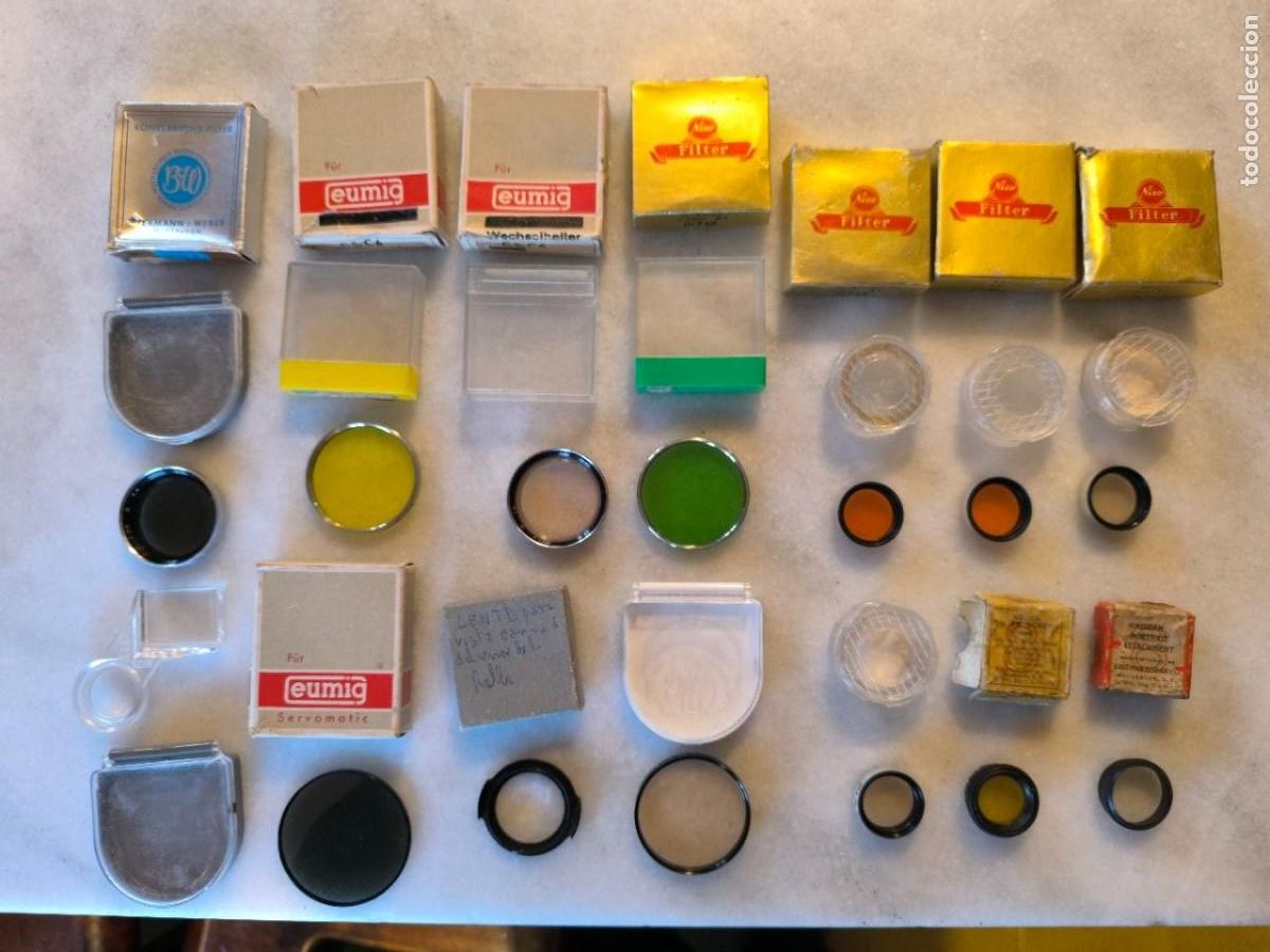 C&aacute;mara de fotos: COLECCION DE 13 FILTROS DE FOTOGRAFIA EUMIG ETC.
