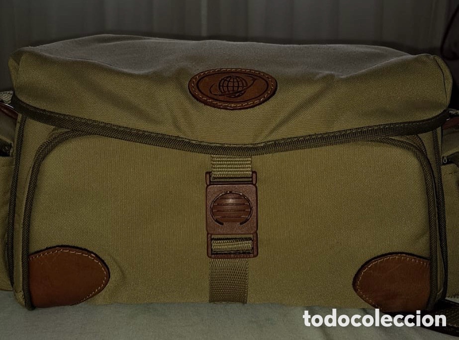 C&aacute;mara de fotos: Bolsa Transporte Camara Reflex DSLR Lona y Cuero Vintage Beige Safari