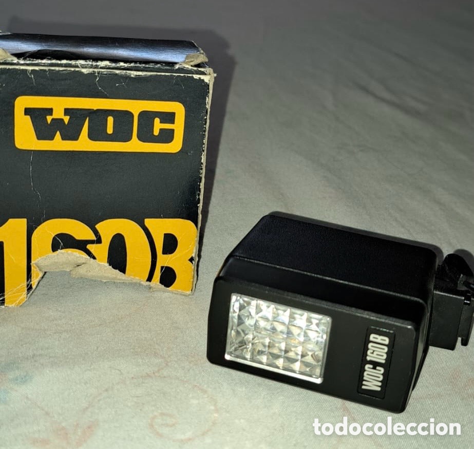 C&aacute;mara de fotos: Flash Compacto Antiguo WOC 160B para C&aacute;mara Anal&oacute;gica Vintage con Caja Original