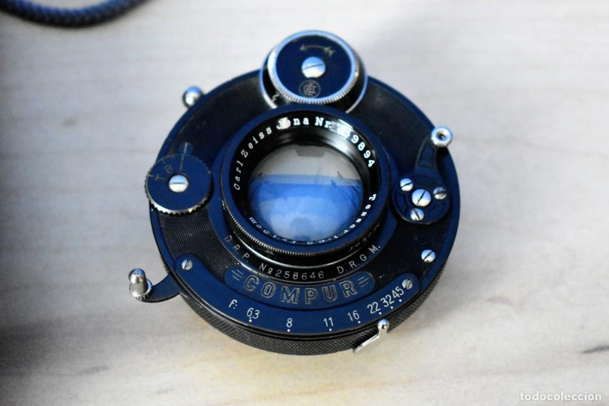 C&aacute;mara de fotos: Objetivo Antiguo Carl Zeiss Jena Tessar 1:6,3 f=13cm en Obturador Compur a&ntilde;o 1926
