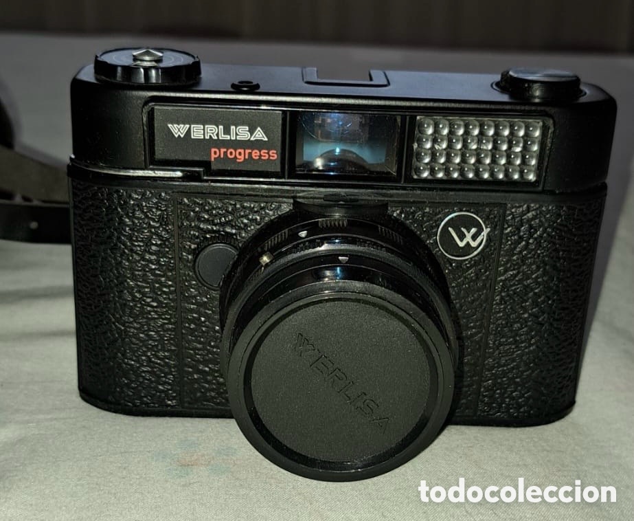 C&aacute;mara de fotos: C&aacute;mara Vintage WERLISA PROGRESS Negra + Funda Original Certex - Colecci&oacute;n