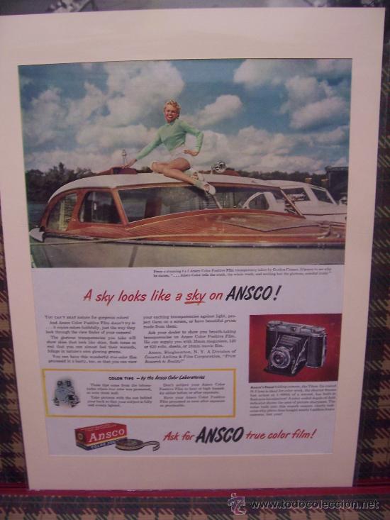 Appareil photos: PUBLICIDAD ANSCO - A&Ntilde;OS 50 - ORIGINAL - 38 X 28 -