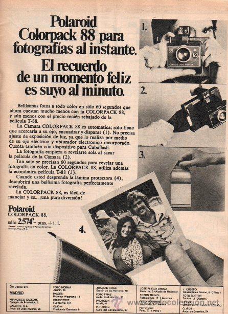 polaroid colorpack 88. 1976. publicidad. hoja r - Acquista Cataloghi e  manuali antichi di fotografia su todocoleccion