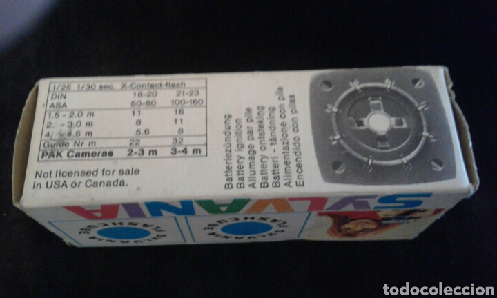 C&aacute;mara de fotos: Caja antigua flash Sylvania con 3 flash - Foto 2