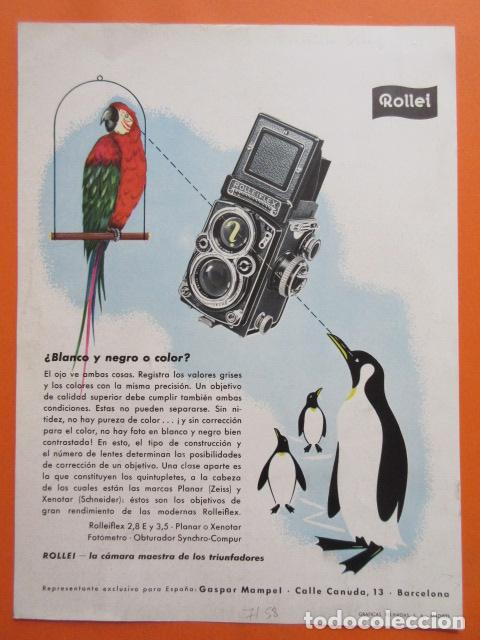 PUBLICIDAD 1958- COLECCIÓN CÁMARAS - ROLLEI ROLLEIFLEX (Cámaras Fotográficas - Catálogos, Manuales y Publicidad)