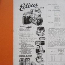 Cámara de fotos: PUBLICIDAD 1959 - COLECCIÓN CÁMARAS - CAMARA EDIXA REFLEX II B. Lote 213040767