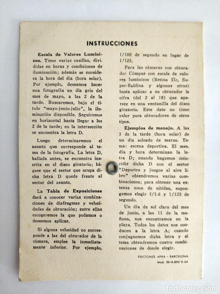 C&aacute;mara de fotos: antigua tabla de exposiciones afha - Foto 3