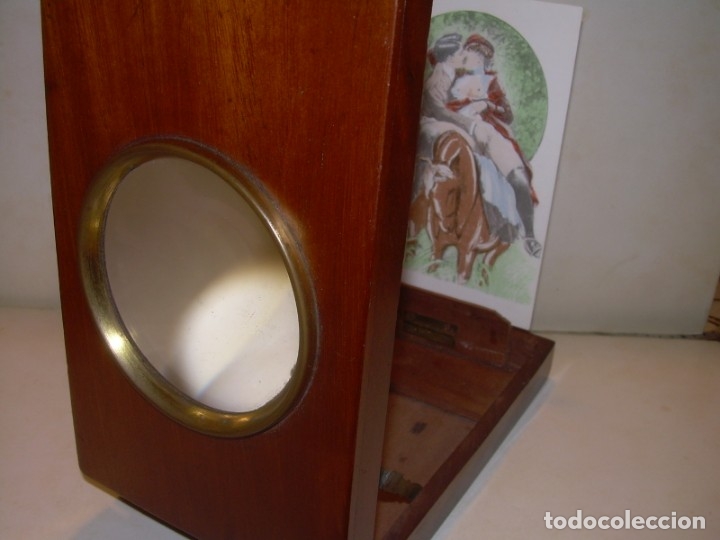 Fotocamere: GRAFOSCOPIO-ANTIGUO VISOR CON GRAN LUPA PARA VER LAS POSTALES...EN CAJA DE MADERA NOBLE.