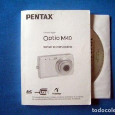 Cámara de fotos: MANUAL DE INSTRUCCIONES CAMARA DIGITAL PENTAX OPTIO M40 CON CD INSTALACION. Lote 186230298