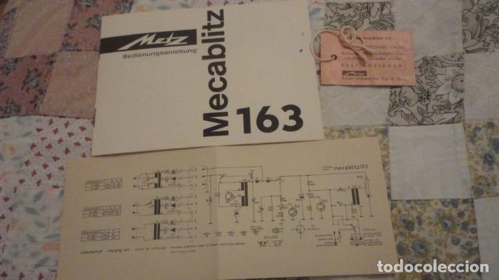 C&acirc;maras de fotos: ANTIGUO FOLLETO INSTRUCCIONES.METZ. MECABLITZ 163. ALEMANIA. 1966?