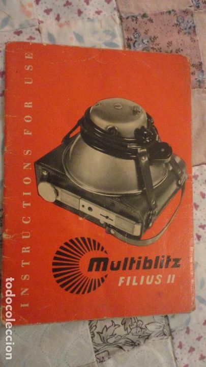 C&acirc;maras de fotos: ANTIGUO LIBRO INSTRUCCIONES.MULTIBLITZ FILIUS II. ALEMANIA.