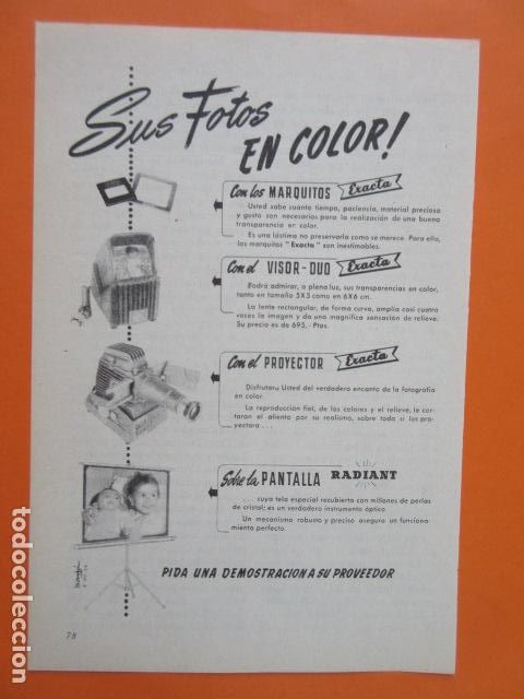 C&aacute;mara de fotos: PUBLICIDAD 1959 - EXACTA - Foto 1