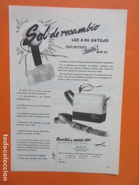 C&aacute;mara de fotos: PUBLICIDAD 1959 - EXACTA - Foto 1